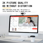 C10 2K HD Without Distortion 360 Degrees Rotate Three-speed Fill Light USB Free Drive Webcams, Built-in  Sound Clearer Microphone