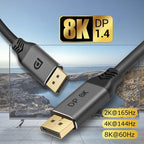 DisplayPort 1.4 8K HDR 60Hz 32.4Gbps DisplayPort Cable for Video / PC / Laptop / TV, Cable Length: 1m, 1m