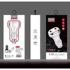 YSY-312 2 in 1 18W Portable QC3.0 Dual USB Car Charger + 1m 3A USB to USB-C / Type-C Data Cable Set, with USB-C / Type-C Cable