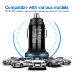 YSY-349 QC3.0 Dual USB Port Car Charger + 1m 3A USB to Micro USB Data Cable, with Micro USB Cable