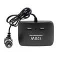 120W Car Cigarette Lighter Adapter, 3-Socket Cigarette Lighter Splitter with Dual USB Car Charger for iPhone iPad Samsung GPS Dashcam, 120W