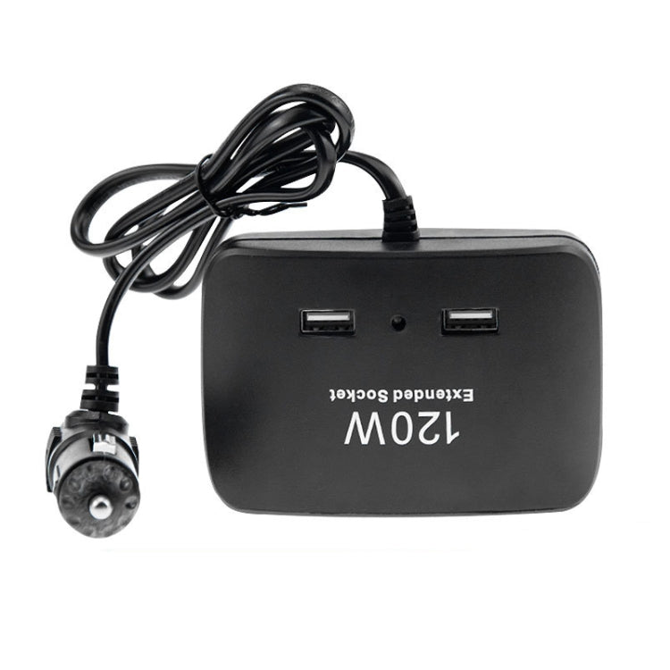 120W Car Cigarette Lighter Adapter, 3-Socket Cigarette Lighter Splitter with Dual USB Car Charger for iPhone iPad Samsung GPS Dashcam, 120W