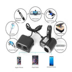 Car Sockets Car Cigarette Lighter Adapter Splitter Set 2 USB Car Charger 12V / 24V Car Styling Accessories Interior Parts, 1526