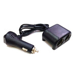 Cigarette Lighter Adapter 2 Socket Cigarette Lighter Splitter with LED Voltage Display USB Car Charger Adapter, 2 Socket