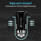 LZ-328 Safety Hammer Type QC3.0 USB + USB-C / Type-C Fast Charging Car Charger