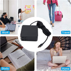 65W 20V 3.25A Notebook Square Portable Type-C Power Adapter, US Plug