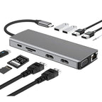 WS-04 12-in-1 Type-C Notebook Multi-function Docking Station, 12 in 1