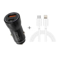 P21 PD 20W USB-C / Type-C + QC3.0 18W USB Fast Car Charger with USB-C / Type-C to 8 Pin Data Cable Set, USB-C / Type-C to 8 Pin
