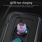 P21 PD 20W USB-C / Type-C + QC3.0 18W USB Fast Car Charger with USB-C / Type-C to USB-C / Type-C Data Cable Set, USB-C / Type-C to USB-C / Type-C