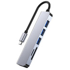 6 in 1 Type C to 3 x USB Ports + SD/TF + HDMI Docking Station