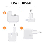 2 PCS XJ01 Power Adapter for iPad 10W 12W Charger & MacBook Series Charger, EU Plug, EU Plug