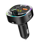 BT08D FM Transmitter Hands-free Car Kit MP3 Audio Player with QC3.0 + PD18W 5A Auto Fast Charger FM Modulator, BT08D