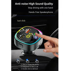 BT08D FM Transmitter Hands-free Car Kit MP3 Audio Player with QC3.0 + PD18W 5A Auto Fast Charger FM Modulator, BT08D