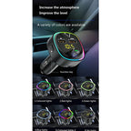 BT08D FM Transmitter Hands-free Car Kit MP3 Audio Player with QC3.0 + PD18W 5A Auto Fast Charger FM Modulator, BT08D