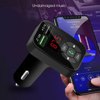 A9 Car FM Transmitter Hands-free Wireless Audio Receiver MP3 Player Dual USB Fast Charger, A9