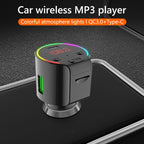 G61 FM Transmitter Music MP3 Player QC3.0 Type-C Quick Charge Support 5.0 Hands-free Car Kit, G61