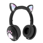 BK9 HiFi 7.1 Surrond Sound Cat Claw Luminous Cat Ear Bluetooth Gaming Headset with Mic