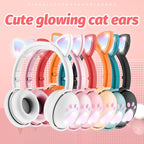 BK9 HiFi 7.1 Surrond Sound Cat Claw Luminous Cat Ear Bluetooth Gaming Headset with Mic