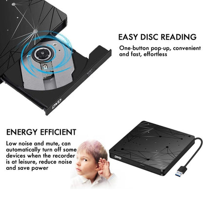 External USB 3.0 Portable DVD RW Reader Optical Drive Reader