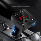 C4 Bluetooth MP3 Hands-free Car Device LCD FM Transmitter Dual USB Charger, C4