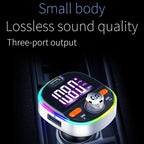 BC53 Wireless Car MP3 Player 5.0 FM Transmitter Colored Ambient Lights Hands-free Car Charger, BC53