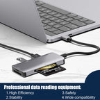5 in 1 Data Read HUB Adapter with SD / TF / CF Card, Dual USB3.0 Ports, Dual USB3.0+SD / TF / CF Card