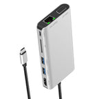 7 in 1 Type-C to RJ45+VGA+Type-C+SD Card Slot+USB3.0 x 2+HDMI Dock Hub Adapter, 7 in 1