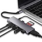 9-in-1 USB Type-C to HDMI+USB3.0x3+Type-C+PD+SD/TF+Audio HUB Adapter, HDMI+USB3.0x3+Type-C+PD+SD/TF+Audio to Type-C
