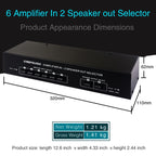 6 In 2 Out 300W Power Amplifier Switcher Loudspeaker Switch Distribute Device, 6 In 2 Out