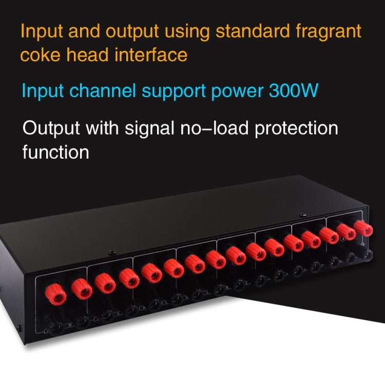 6 In 2 Out 300W Power Amplifier Switcher Loudspeaker Switch Distribute Device, 6 In 2 Out