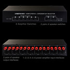 6 In 2 Out 300W Power Amplifier Switcher Loudspeaker Switch Distribute Device, 6 In 2 Out