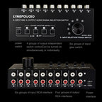 6 In 4 Out RCA Audio Switcher Signal Selector Distribute Device Switch Control