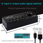 6 In 4 Out RCA Audio Switcher Signal Selector Distribute Device Switch Control