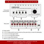 6 In 4 Out RCA Audio Switcher Signal Selector Distribute Device Switch Control