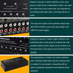2 In 8 Out RCA Audio Frequency Signal Select Switch Distributor, 2 In 8 Out