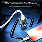 TE-P23 38W PD 20W USB-C / Type-C + QC3. 0 USB Triangle Car Charger + USB to USB-C / Type-C Data Cable, Length: 1m, with Type-C Cable