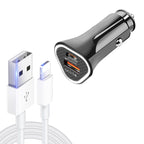 TE-P23 38W PD 20W USB-C / Type-C + QC3. 0 USB Triangle Car Charger + USB to 8 Pin Data Cable, Length: 1m, with 8 Pin Cable