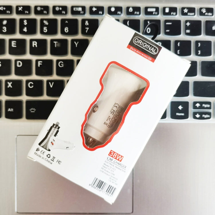TE-P23 38W PD 20W USB-C / Type-C + QC3. 0 USB Triangle Car Charger + USB to 8 Pin Data Cable, Length: 1m, with 8 Pin Cable