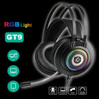 GT9 Professional LED Light Wired Gaming Headset with Mic for PC/PS4/PS5, GT9