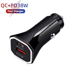 TE-P22 38W PD USB-C / Type-C + QC3. 0 USB Car Charger with 1m USB to USB-C / Type-C Data Cable, with Type-C Cable