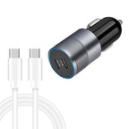 Dual PD 3.0 40W Type-C Car charger with 1m Type-C to Type-C Data Cable, with Dual Type-C Cable