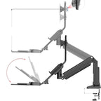 NORTH BAYOU NB35 Ergonomic 19-27 Inch Monitor Holder with Foldable Keyboard Tray Full Motion Sit-Stand Workstation, NB35