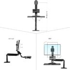 NORTH BAYOU NB35 Ergonomic 19-27 Inch Monitor Holder with Foldable Keyboard Tray Full Motion Sit-Stand Workstation, NB35