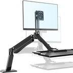NORTH BAYOU NB40 Ergonomic Height Adjust Computer Stand Workstation 22-32 Inch Monitor Mount Bracket with Keyboard Plate Desk Stand, NB40