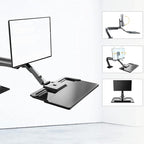 NORTH BAYOU NB40 Ergonomic Height Adjust Computer Stand Workstation 22-32 Inch Monitor Mount Bracket with Keyboard Plate Desk Stand, NB40