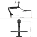 NORTH BAYOU NB40 Ergonomic Height Adjust Computer Stand Workstation 22-32 Inch Monitor Mount Bracket with Keyboard Plate Desk Stand, NB40