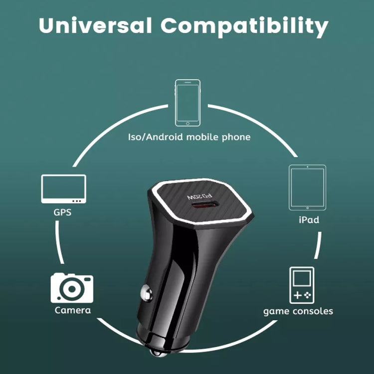 TE-P2 PD20W USB-C / Type-C Car Charger with Type-C to 8 Pin Data Cable, Type-C to 8 Pin Data Cable (Black), Type-C to 8 Pin Data Cable (White)