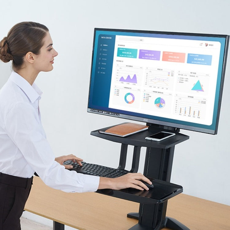 NORTH BAYOU NB L80 Dual Tray Stand Desk Table Clamp LCD Monitor Mount for 17-32 inch, L80