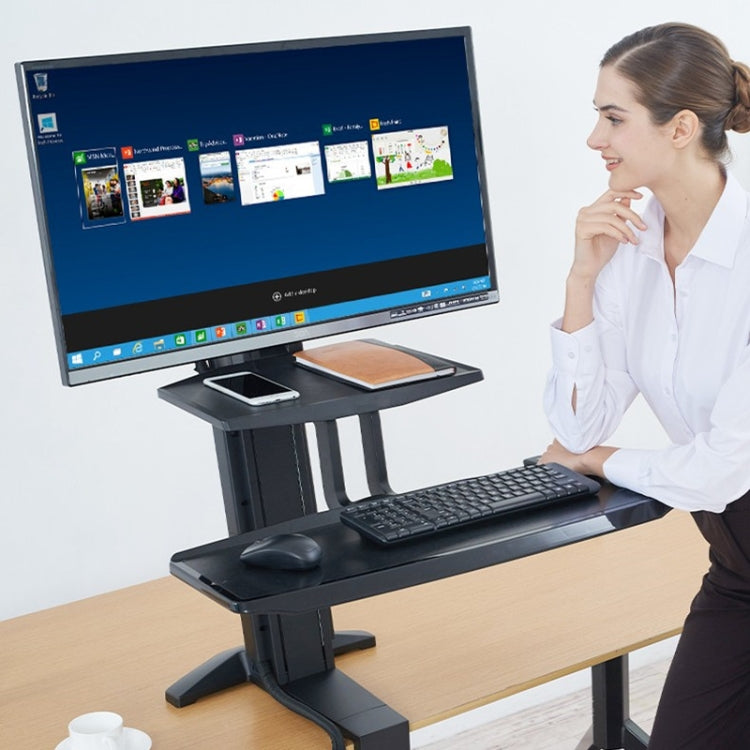 NORTH BAYOU NB L80 Dual Tray Stand Desk Table Clamp LCD Monitor Mount for 17-32 inch, L80