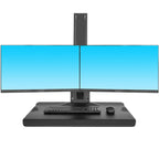 NORTH BAYOU NB L100 Sit-Stand Workstation Desk Table Clamp Dual LCD Monitor Mount For 22-27 inch, L100